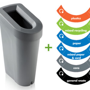uBin Base & Lid - Grey- with Sticker set