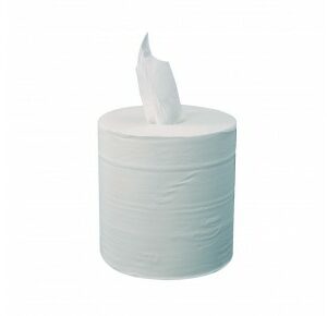Bulk Buy Recycled Centrefeed White Roll 1ply (10 cases of 6 rolls x 300m)