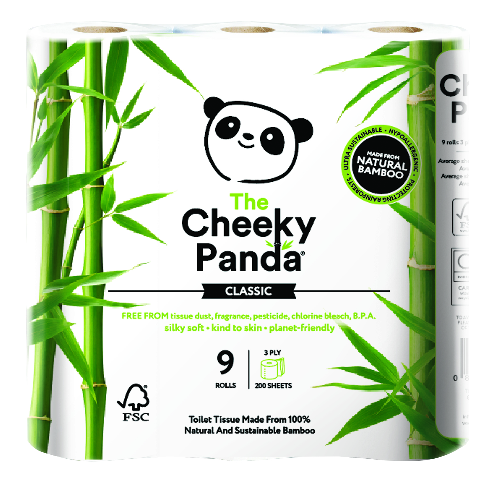 Cheeky Panda Bamboo 3Ply Toilet Roll – 45 Rolls (5 x pack of 9)