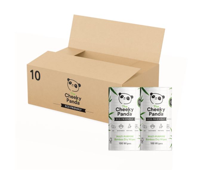 Cheeky Panda Multi purpose bamboo dry wipes x 10 rolls