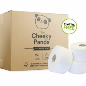 Cheeky Panda Plastic Free mini jumbo toilet rolls 150m (12 rolls)
