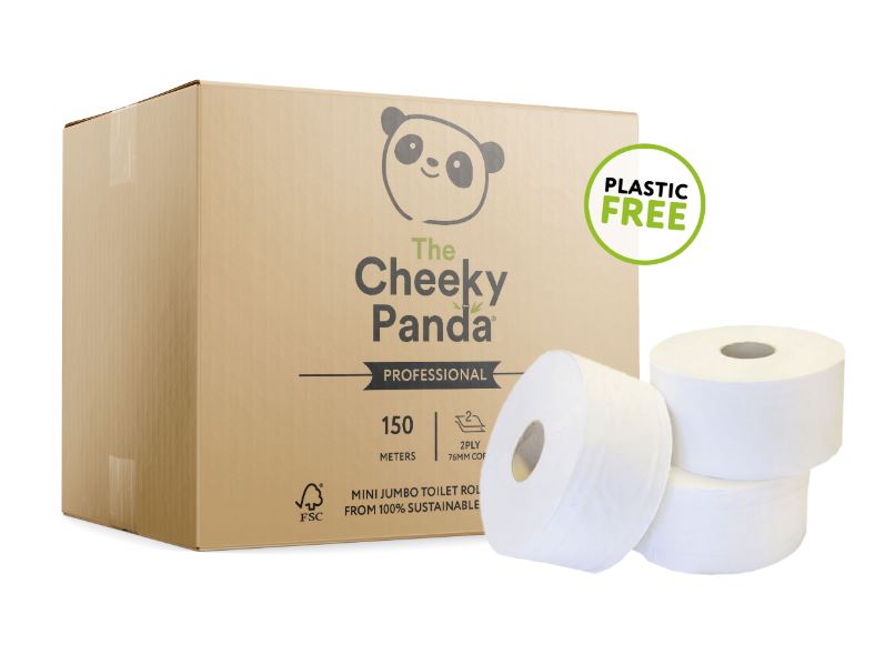 Cheeky Panda Plastic Free mini jumbo toilet rolls 150m (12 rolls)