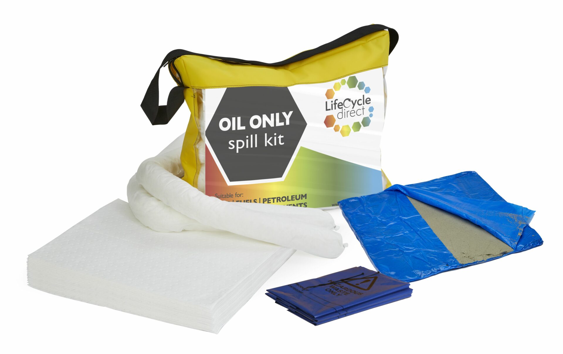 Refill Pack for Oil and Fuel Absorbent Spill Kit 50 litre Holdall Bag with Drain Cover