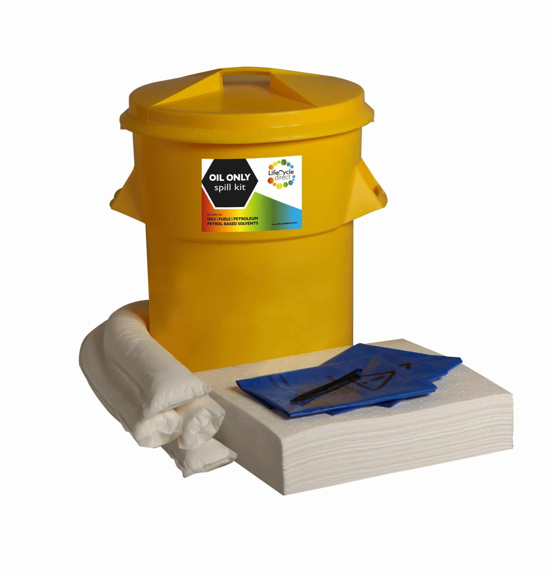 80 Litre Oil & Fuel Absorbent Spill Kit in Sturdy Bin