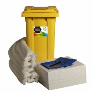 240 Litre Oil & Fuel Absorbent Spill Kit Wheeled Bin