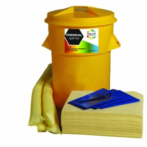 80 Litre Chemical Absorbent Spill Kit in Sturdy Bin