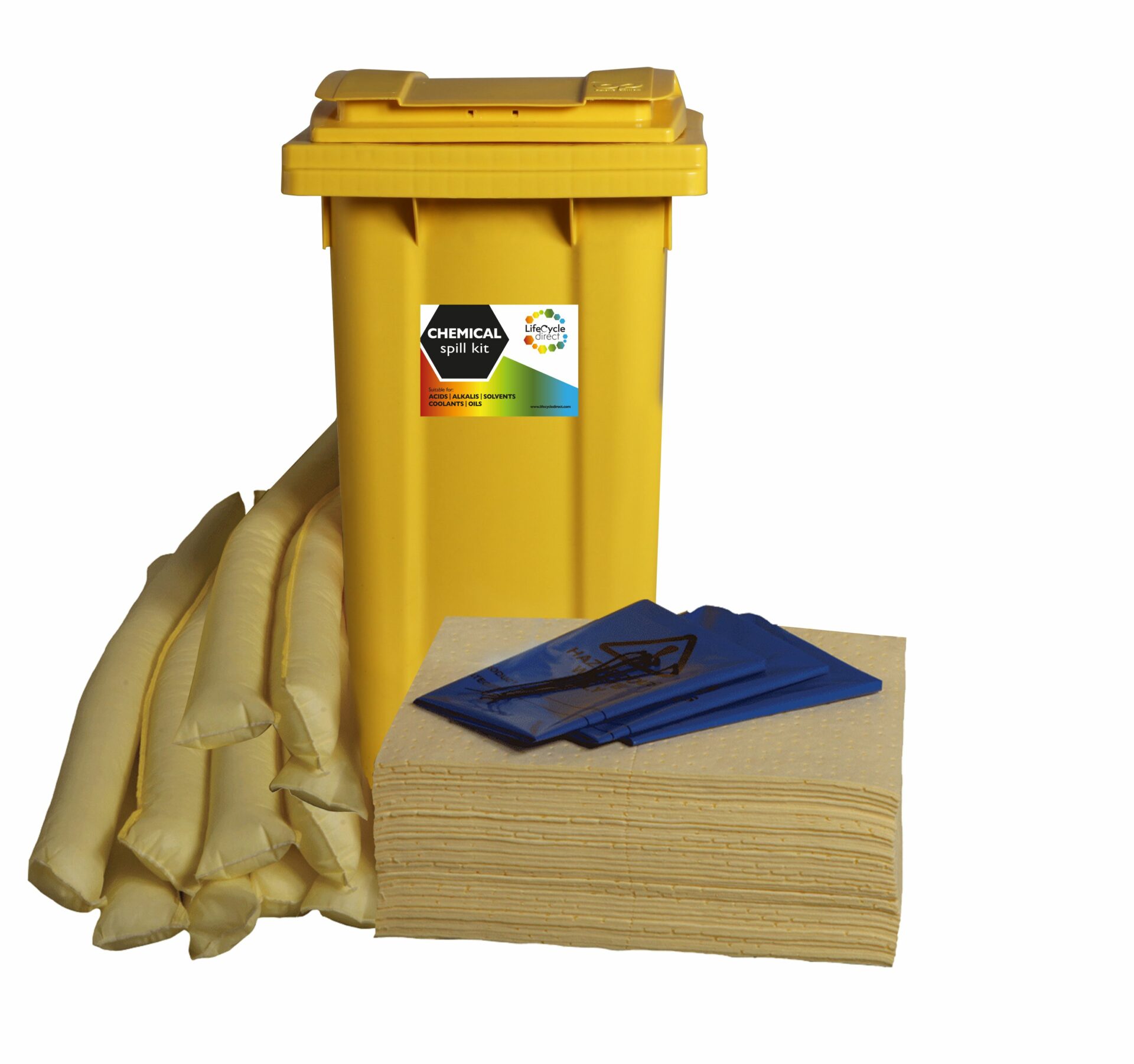 240 Litre Chemical Absorbent Spill Kit in Wheeled Bin