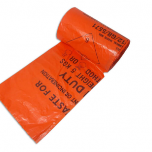 500 Orange Clinical Waste Bags 26"x17"x11" (50 bags x 10 rolls)