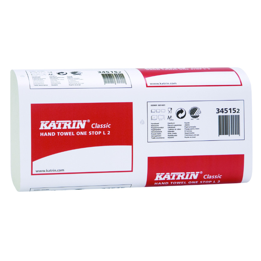 Bulk Buy Katrin Narrow Paper Hand Towels One Stop L2 White (10 x 21 packs)